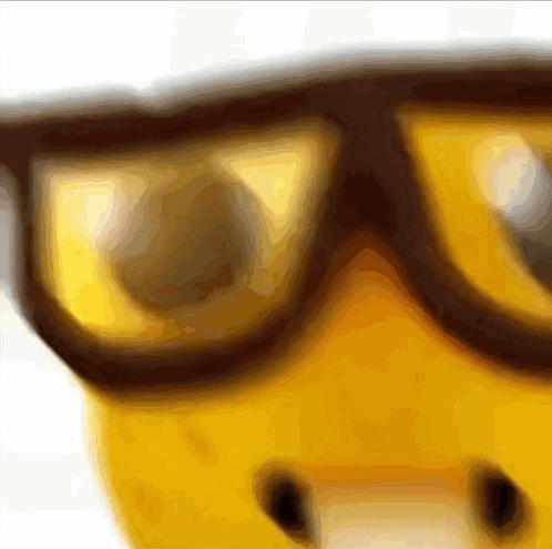 A Close Up Of A Pair Of Glasses With A Yellow Background GIF