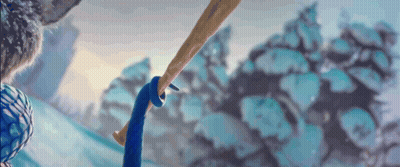 A Close Up Of A Person Holding A Bat In A Snowy Forest GIF