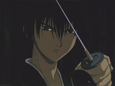 A Close Up Of A Person Holding A Sword With A Dark Background GIF