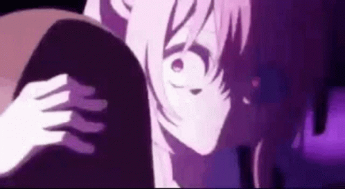 A Close Up Of A Person Holding Another Person 'S Arm In A Purple Background . GIF