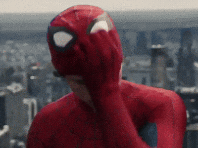 A Close Up Of A Person In A Spider Man Costume GIF