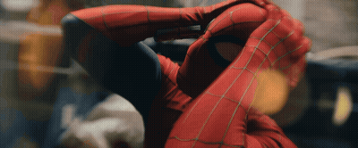 A Close Up Of A Person In A Spider-Man Costume GIF