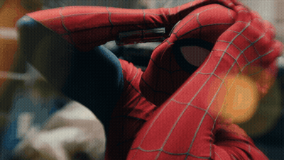 A Close Up Of A Person In A Spider-Man Costume GIF