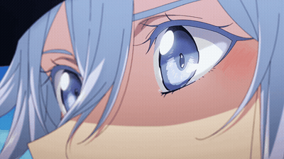 A Close Up Of A Person 'S Blue Eyes With A White Border GIF