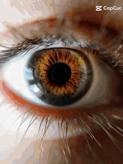 A Close Up Of A Person 'S Eye With A Caption That Says " Capcut " GIF