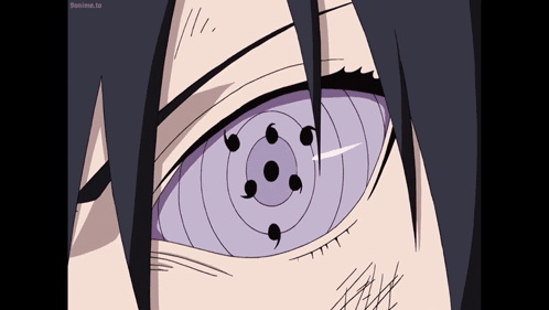 A Close Up Of A Person 'S Eye With A Purple Pupil And Black Dots GIF