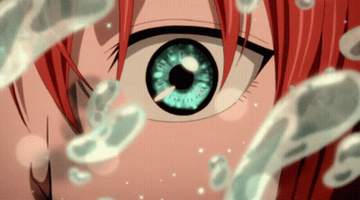 A Close Up Of A Person 'S Eye With Blue Eyes GIF