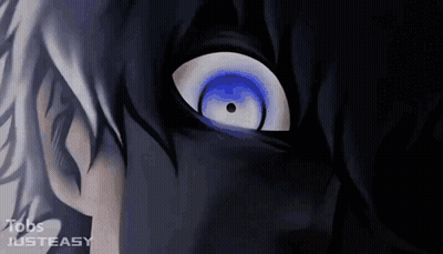 A Close Up Of A Person 'S Eye With The Words Jobs Justeasy Visible GIF