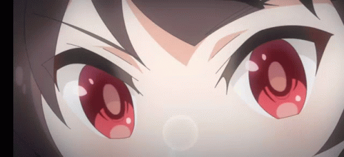 A Close Up Of A Person 'S Eyes With Red Circles Around Them GIF