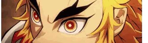 A Close Up Of A Person 'S Eyes With Red Eyebrows And A Yellow Hair . Sticker