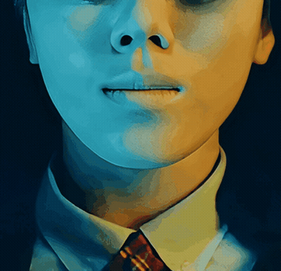 A Close Up Of A Person 'S Face And Neck GIF