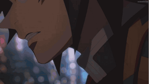 A Close Up Of A Person 'S Face In A Cartoon GIF