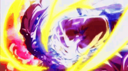 A Close Up Of A Person 'S Face In A Cartoon With A Purple And Red Background . GIF