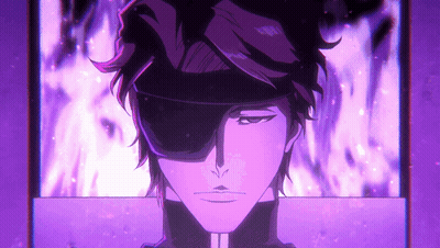 A Close Up Of A Person 'S Face In A Purple Background GIF