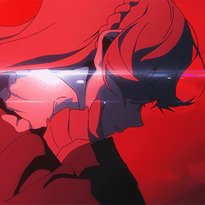 A Close Up Of A Person 'S Face In A Red Background GIF