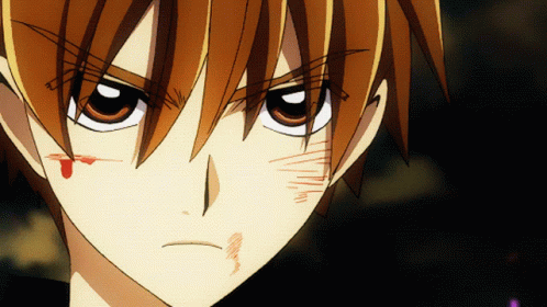 A Close Up Of A Person 'S Face With A Bloody Spot On It GIF