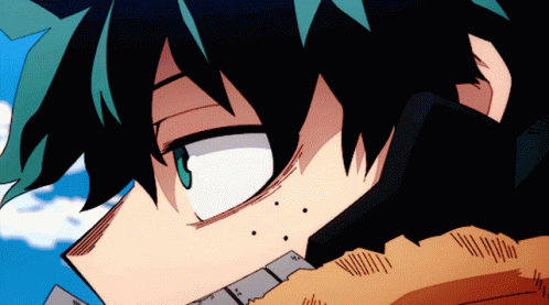 A Close Up Of A Person 'S Face With A Blue Eye And Black Hair GIF
