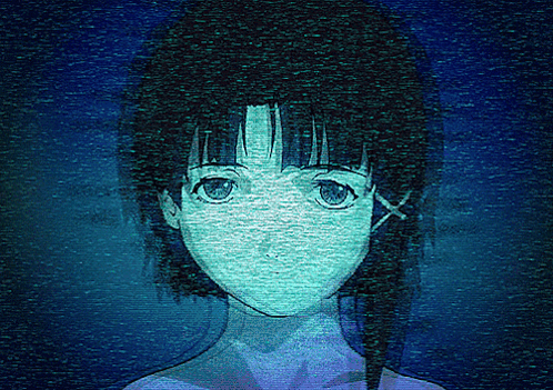 A Close Up Of A Person 'S Face With A Blue Glow GIF