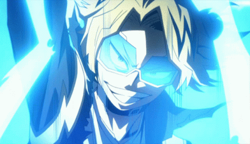 A Close Up Of A Person 'S Face With A Blue Light Behind Him GIF