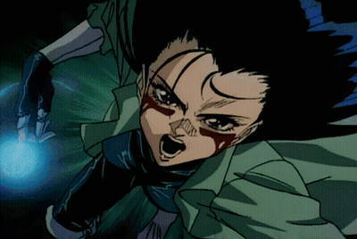 A Close Up Of A Person 'S Face With A Blue Light In The Background GIF