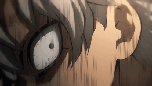 A Close Up Of A Person 'S Face With A Clock Shaped Eye GIF