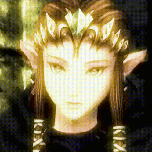 A Close Up Of A Person 'S Face With A Crown On Their Head That Says ' Ikki ' On It GIF