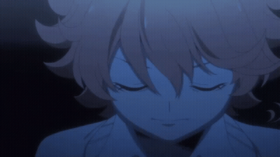 A Close Up Of A Person 'S Face With A Dark Blue Background GIF