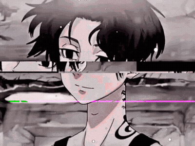 A Close Up Of A Person 'S Face With A Glitch Effect . GIF