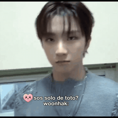 A Close Up Of A Person 'S Face With A Heart And The Words Sos Solo De Toto Woonhak . GIF