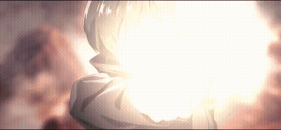 A Close Up Of A Person 'S Face With A Light Coming Out Of Their Mouth . GIF