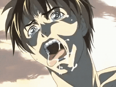 A Close Up Of A Person 'S Face With A Mouth Open GIF