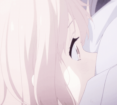 A Close Up Of A Person 'S Face With A Pink Hair GIF