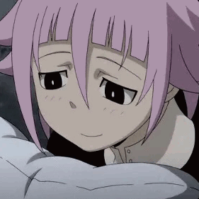 A Close Up Of A Person 'S Face With A Pink Haired Anime Character . GIF
