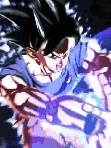 A Close Up Of A Person 'S Face With A Purple Background GIF