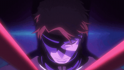 A Close Up Of A Person 'S Face With A Red Light Behind Them GIF