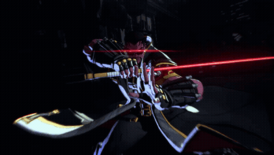 A Close Up Of A Person 'S Face With A Red Light Coming Out Of Their Eyes GIF