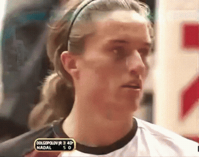 A Close Up Of A Person 'S Face With A Score Of 3 To 0 GIF