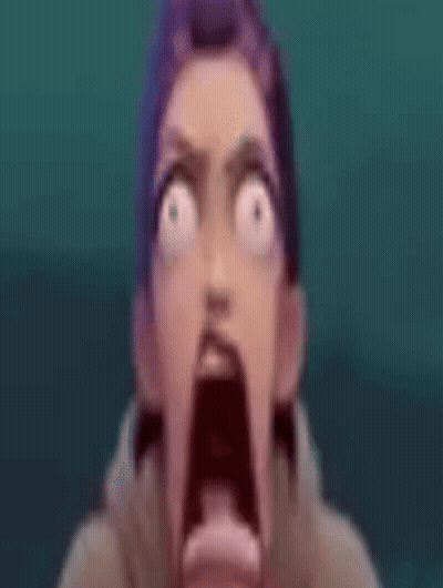 A Close Up Of A Person 'S Face With A Shocked Look On Their Face . GIF
