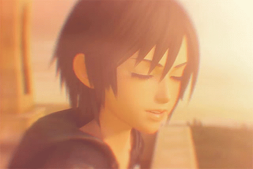 A Close Up Of A Person 'S Face With A Sunset In The Background GIF