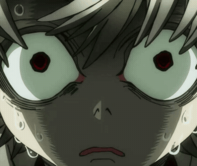 A Close Up Of A Person 'S Face With A Surprised Look On His Face GIF