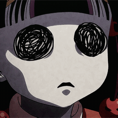 A Close Up Of A Person 'S Face With A Swirl Of Eyes GIF
