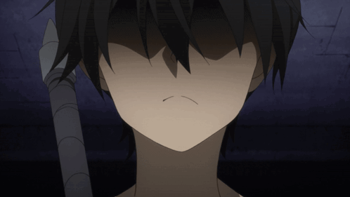 A Close Up Of A Person 'S Face With A Sword GIF