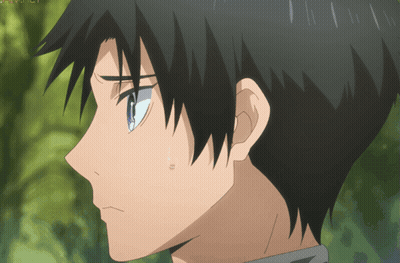 A Close Up Of A Person 'S Face With A Tear Coming Out Of His Eye GIF