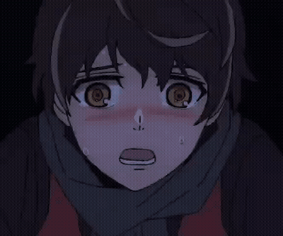 A Close Up Of A Person 'S Face With A Tear Coming Out Of Their Mouth GIF
