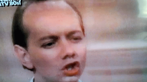 A Close Up Of A Person 'S Face With A Watermark That Says ' Itv ' On It GIF