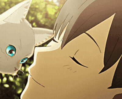 A Close Up Of A Person 'S Face With A White Cat On It GIF