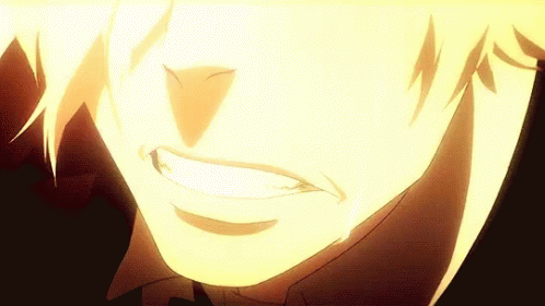 A Close Up Of A Person 'S Face With A Yellow Light Coming Out Of It . GIF