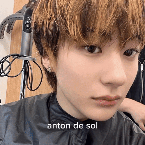 Close Up Of Person's Face With Anton De Sol Text GIF