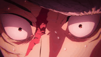 A Close Up Of A Person 'S Face With Blood Coming Out Of His Eyes . GIF
