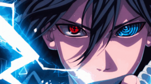 A Close Up Of A Person 'S Face With Blue Eyes GIF